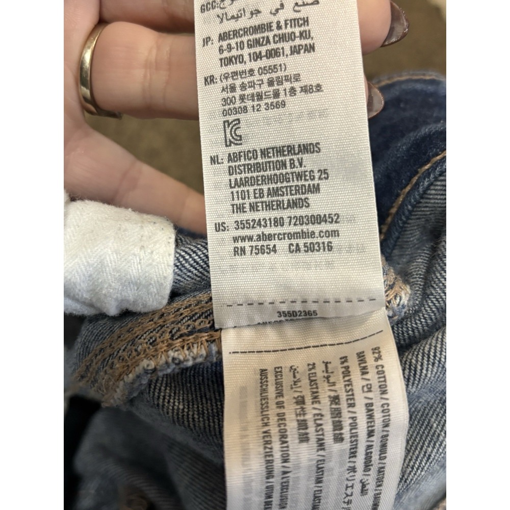 Hollister Ultra High Rise Mom Jeans W27‎ L27 Vintage Stretch Raw Hem - Picture 5 of 7